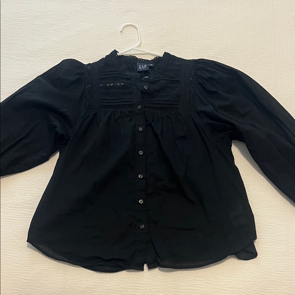GAP Black Lace Detail Blouse